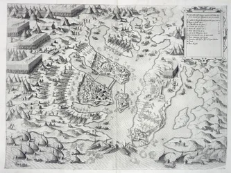 Malta oblegana przez niewiernych, z „Della Architettura Militare”, wydana 1551